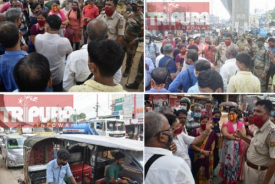 Tripura Transport Ministry in Slumber : Tax-Payers Suffer ! Office Goers Blocked Nagerjala route seeking permanent solution on Vehicle Strike, Illegal Fare 
